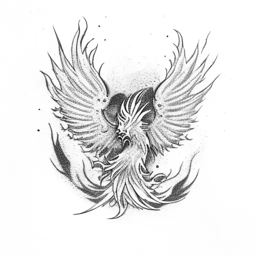 Rising Phoenix With A Handprint