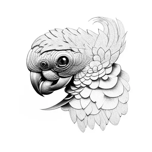 A Elaborate Extremely Detailed Black Cockatoo Head Dress