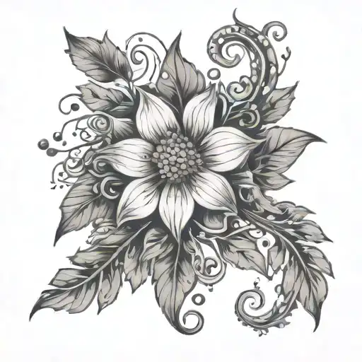 Floral Pattern With Vines Wrapped