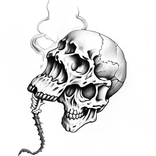 Skeleton Is Smoking And Drinking