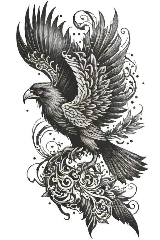 Phoenix Tattoo In Arrow Going