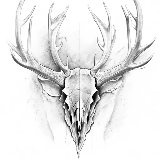 Knife Trough Elk's Skull