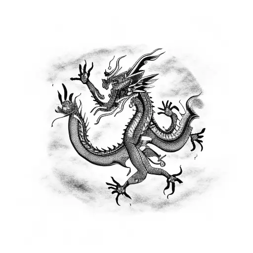 Chinese Dragon Fly On Sky