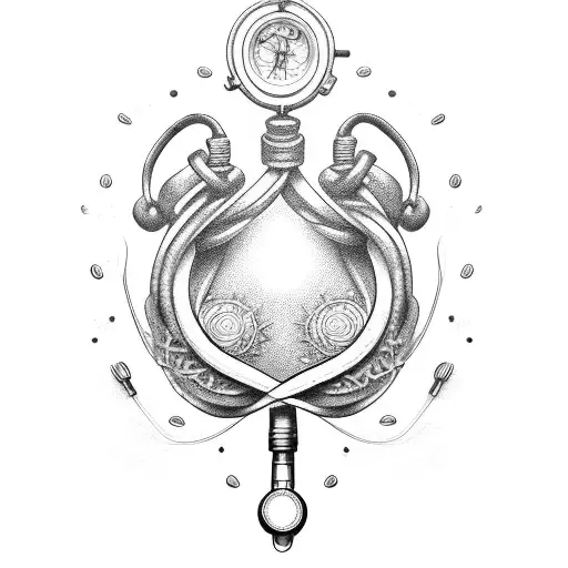 An Intricate Stethoscope Intertwined With Coffee Beans