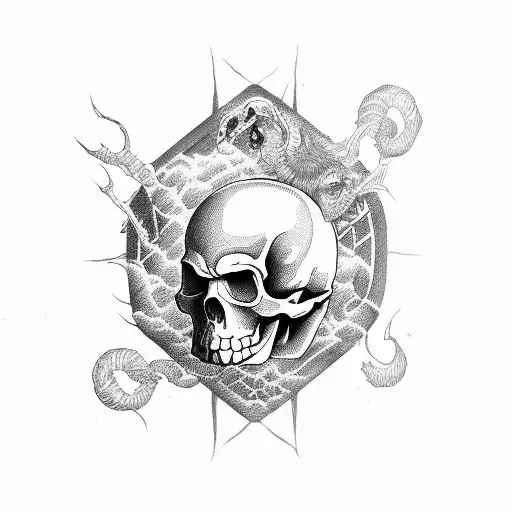 Marine Ink With Skull