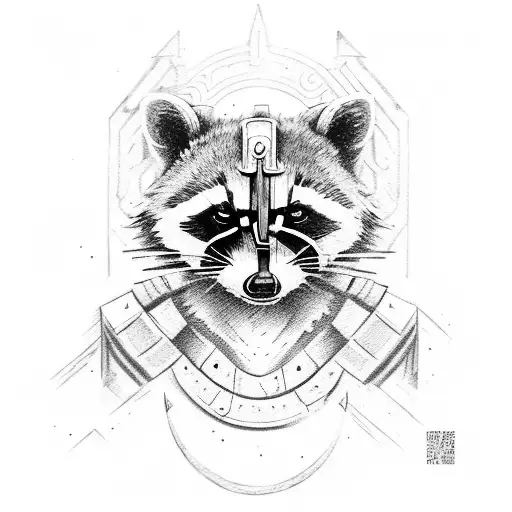 Raccoon As A Spartan Warrior