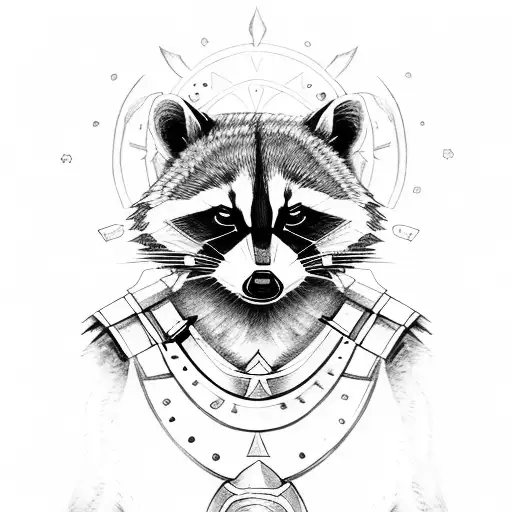 Raccoon As A Spartan Warrior