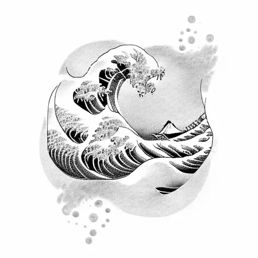 Electric Guitar With The Great Wave Off Kanagawa