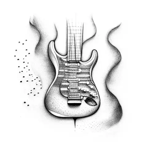 Electric Guitar With Ocean Inside It