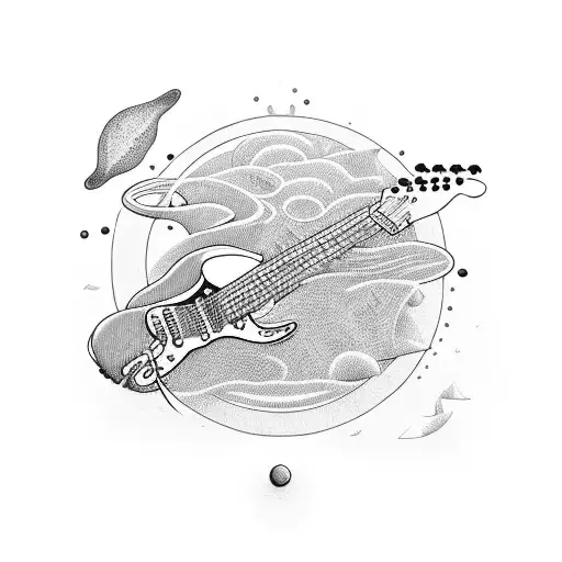 Electric Stratocaster Guitar With Ocean Inside It