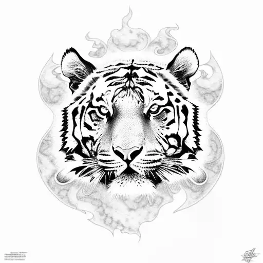 Tiger Full Body Flames