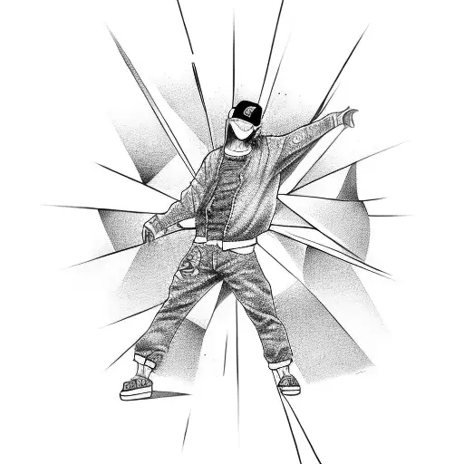 A Manga-style Illustration Of A Hip Hop Dancer With Brazilian Flag Colors