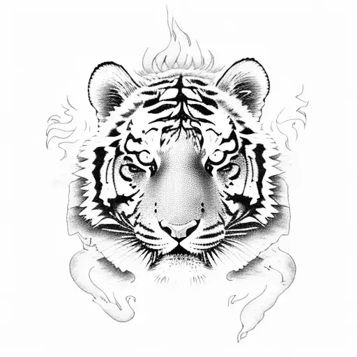 Tiger In Flames