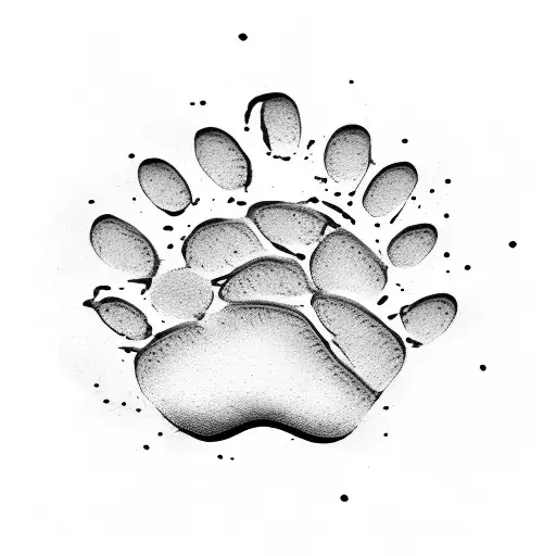 Dog Paw Print With R In Middle