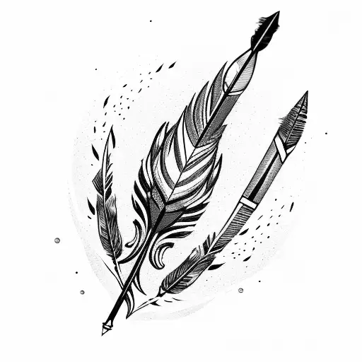 Arrow With Diamond Tip And Feather Tail