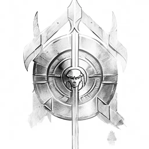 A Spartan Warrior Holding A Shield And Spear