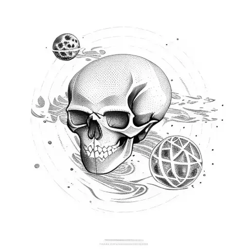 Skull Space Planet Wave