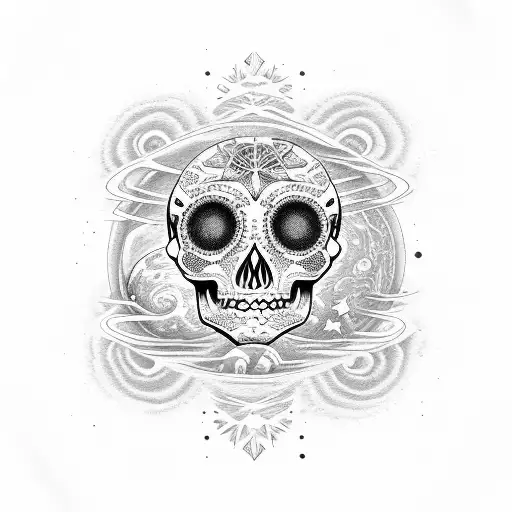 Sugarskull Space Planet Wave Ocean