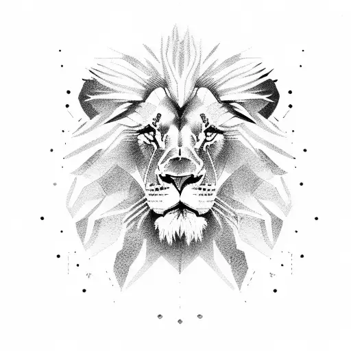 Lion Abstraction Glass Shadow