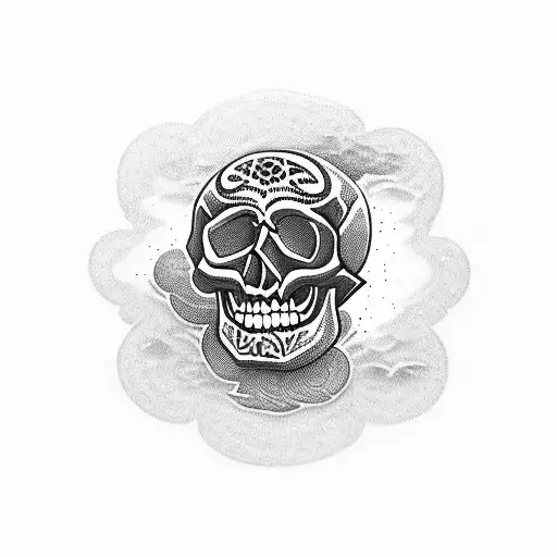 Skull Rose Tribal Cloud