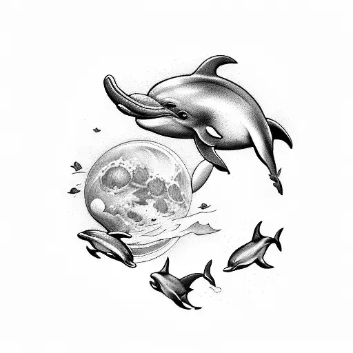 Dolphin At The Quater Moon