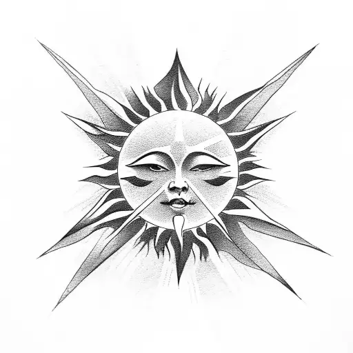 Mountain With Sun And Angel