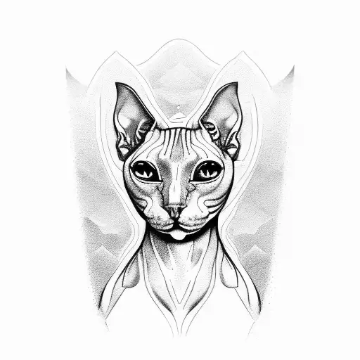 Sphynx Cat Three-headed