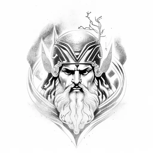 Zeus With Lightning Background