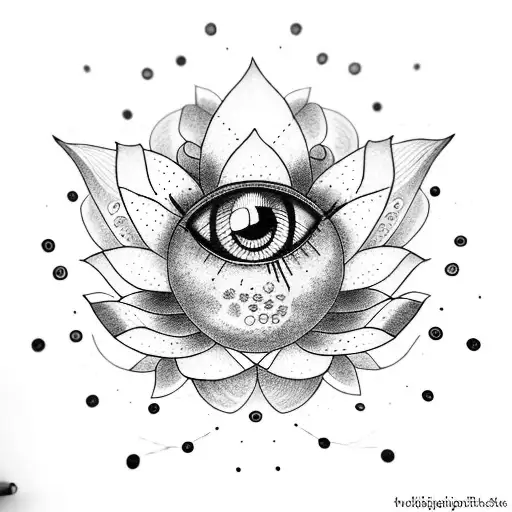 Lotus Flower In Eyeball