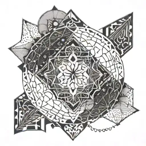 An Intricate Geometric Design Incorporating The Client's Favorite Quote