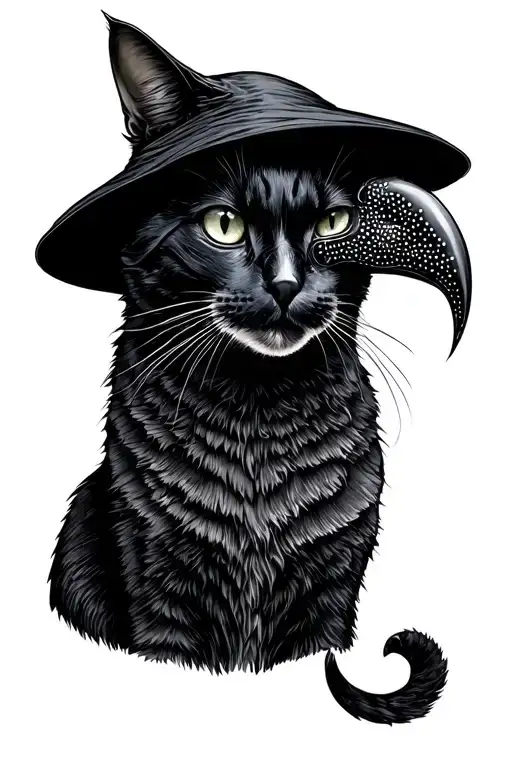 Cat Wearing A Raven Plague Doctor Mask