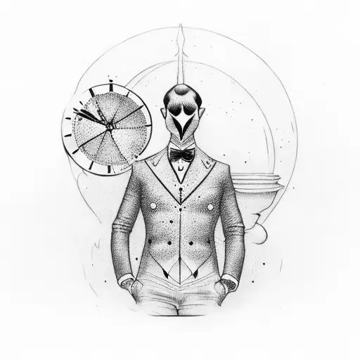 Gentleman Holding Hourglass