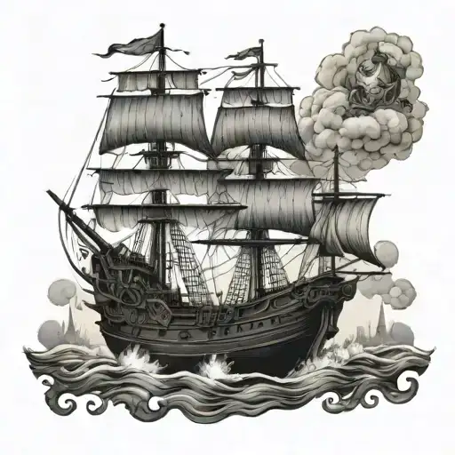 Pirate Boat With 5 Cannons