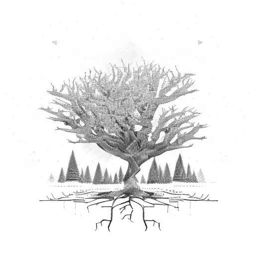 Tree With Branches And Money Failing From The Branches