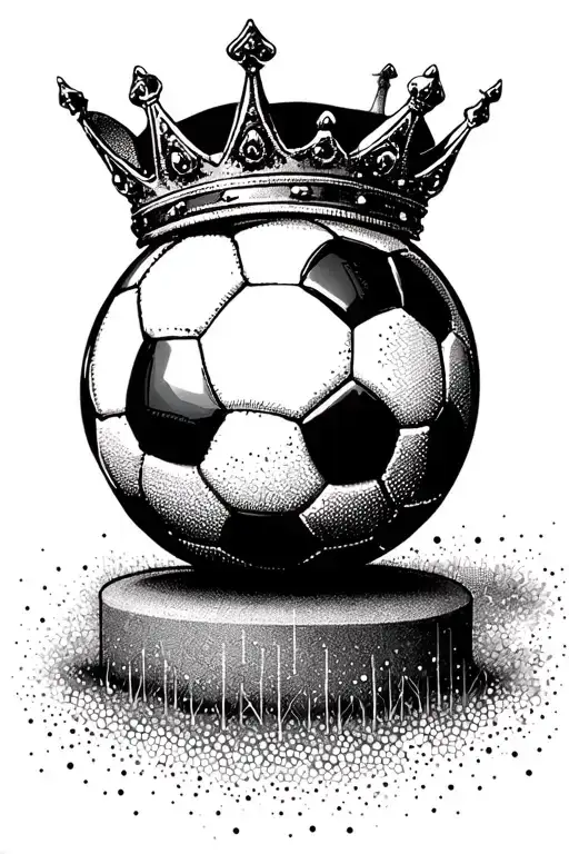 Soccer Ball With A Crown And 17