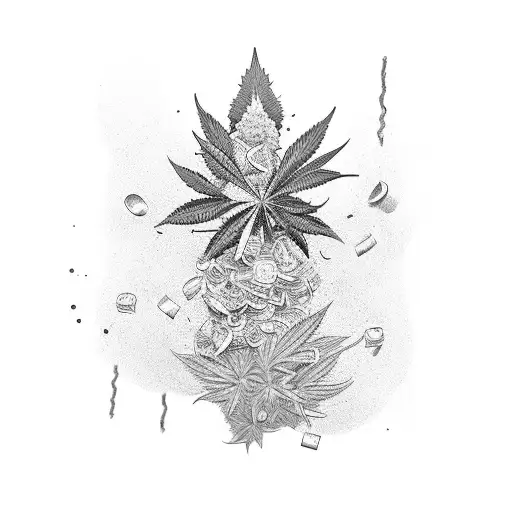 Women Covered In Weed Money And Guns