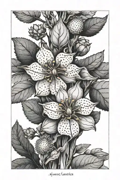 May And August Birth Flower Growing From A Tree Tattoo