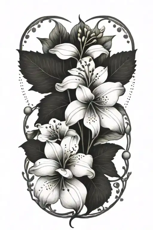 May And August Birth Flowers Growing Tattoo