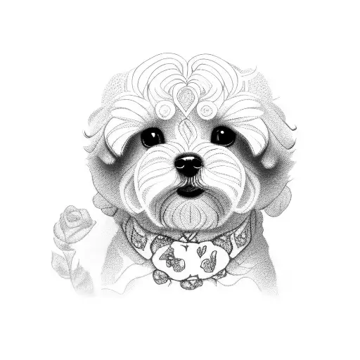 Feminine Rose Tattoo For My Maltipoo Pet Named Rosie