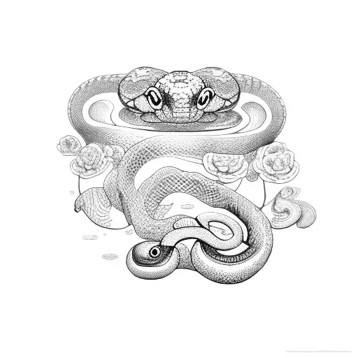 Snake With Mushrooms