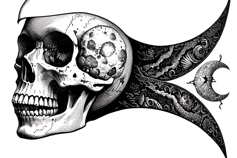 Calaveras For The Neck With Moon Down