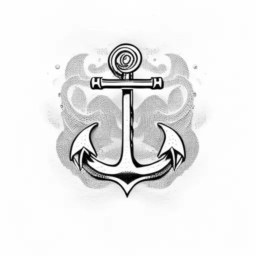 Anchor With Waves