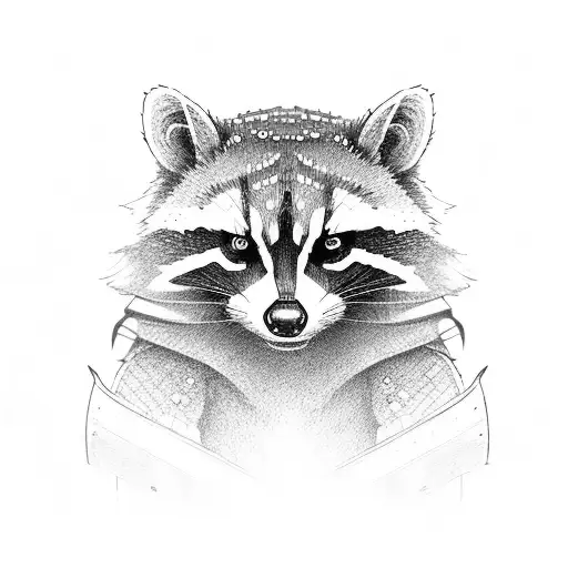 Racoon Samurai With Guns