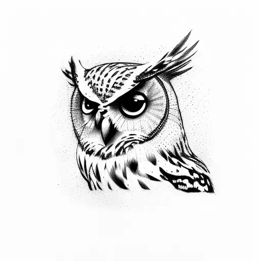 Owl Next To A Squirrel