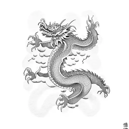 Japan Traditional Old Dragon