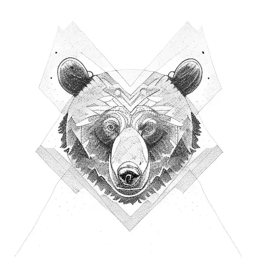 Bear With Mountains And Ravens