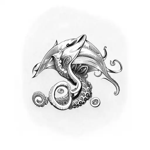 Japanese Waves With An Orca An Octopus And Nautilus From League Of Legends