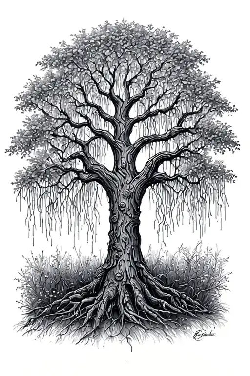 Y Shaped Willow Tree - Brinley And Rayden Carved Into The Wood