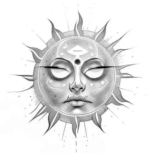 Sun With Three Lines Crossing Without A Face