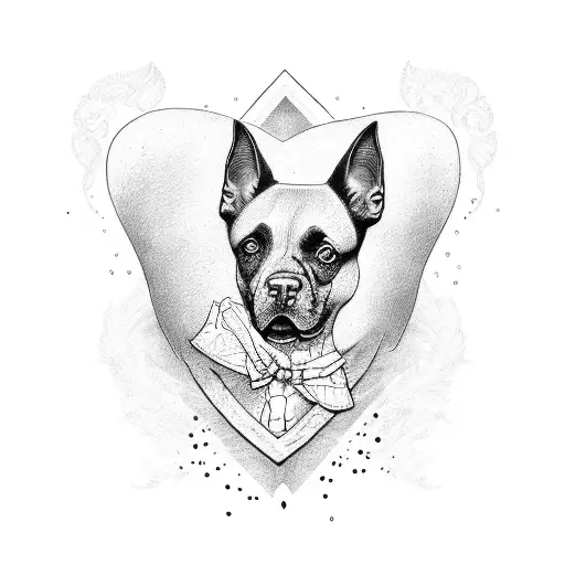 Black Dog And The Letter G In A Heart